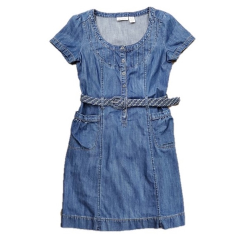 DKNY Denim dress with braided belt | Medium